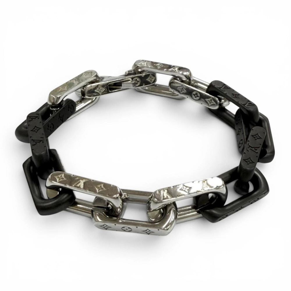 LOUIS VUITTON Black Monogram Charm Bracelet
